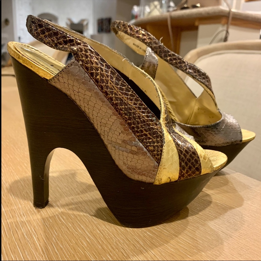 Bebe Snakeskin Heels